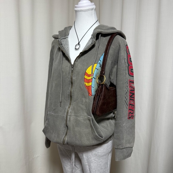 Vintage Tops - VINTAGE Tie dye hoodie zip up with side and back printing